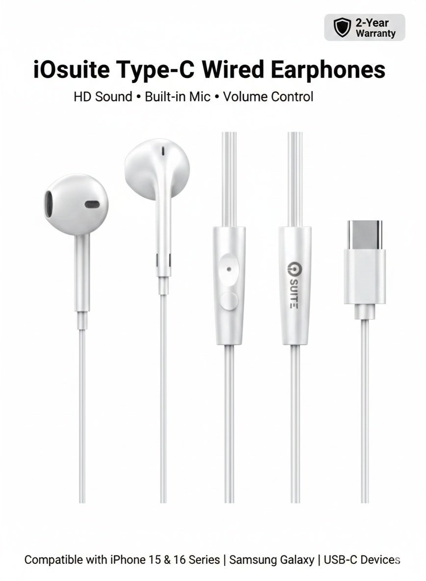آي سويت Iosuite type-c Wired Earphones With Mic